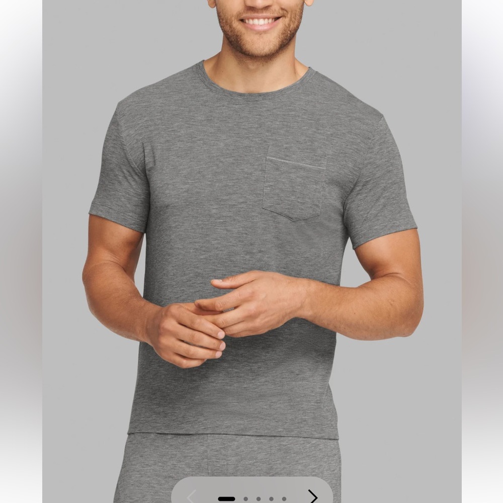 NEW NWT Tommy John Second Skin Men’s Short Sleeve Pocket Tee Gray XL